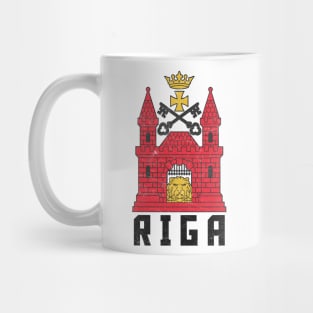 Riga, Latvia - Vintage Faded Style Design Mug